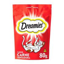 Petisco Dreamies Carne Tentadora Para Gatos Adultos 80g