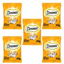 Petisco Dreamies Queijo 40g 5 unidades Gatos Adultos Nuggets