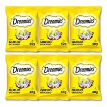 Petisco Dreamies Queijo Gatos Adultos 40g Kit Economico C/06