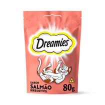 Petisco Dreamies Salmão Para Gatos Adultos 80 g
