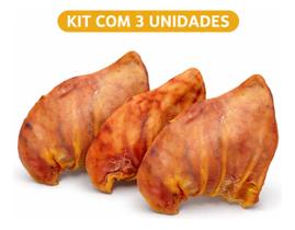 Petisco Natural Mordedor Orelha Suina Sansa Pet Kit Com 3 Un