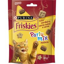 Petisco Nestlé Purina Friskies Party Mix Cordeiro, Carne Suína e Carne para Gatos Adultos - 40 g