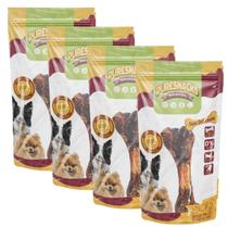 Petisco Osso Suino Defumado Premium Puresnacks 4 pacotes