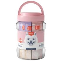 Petisco Para Cachorro Wanpy Creamy Sortido Sabor Pato + Salmão e Frango Pote com 40 tubos 560g