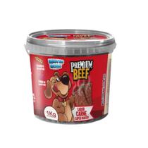 Petisco para cachorros alimento cães bifinho canino sabor carne 1kg