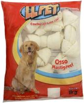 Petisco Para Cães Ossinho Comestivél Osso nó Tamanho 11 - 12 Pacote 1kg - LL PET