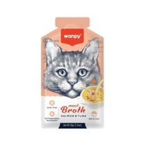 Petisco para gato Wanpy caldo sabor salmão e atum 50g