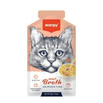 Petisco para gato wanpy sopa sabor salmao e atum 50g