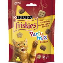 Petisco para Gatos Adultos Party Mix Sabor Carne, Cordeiro e Carne Suína Friskies 40G Petisco para Gatos Adultos Party Mix Sabor Carne, Cordeiro e Carne Suína Friskies 40G