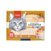 Petisco para Gatos Wanpy Creamy Sabores Sortidos Pct. 50 unidades Petisco para Gatos Wanpy Creamy Sabores Sortidos Pct. 50 unidades