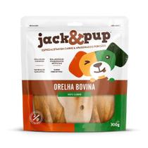 Petisco Pet Cachorro 100% Natural Jack & Pup Orelha Bovina 300g Para Cães Jack E Pup