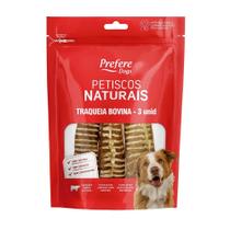 Petisco Prefere Natural Traqueia Aberta Bovina Desidratado para Cães com 3 Unidades