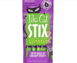 Petisco Tiki Cat Stix Pato Com Molho Cremoso 6 Saches de 14,1gr
