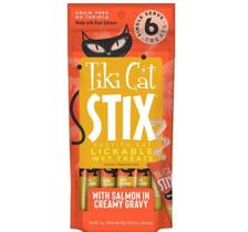 Petisco Tiki Cat Stix Salmão Com Molho Cremoso 6 Saches de 14,1gr