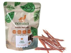 Petisco Tiras Suínas 60g Desidratada Mordedor 100% Natural Para Cães e Gatos - Natuka