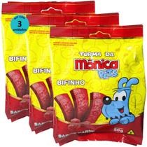 Petisco Turma da Mônica Pets Bifinho Para Cães Adultos Sabor Carne 50g Kit Com 3