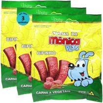 Petisco Turma da Mônica Pets Bifinho Para Cães Adultos Sabor Carne e Vegetais 50g Kit Com 3