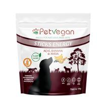 Petisco Vegano Sticks Energy Acai, Banana e Aveia 150 g PetVegan