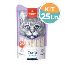 Petisco Wanpy Creamy Atum com Caranguejo Gatos 25x14g Petisco Wanpy Creamy Atum com Caranguejo Gatos 25x14g