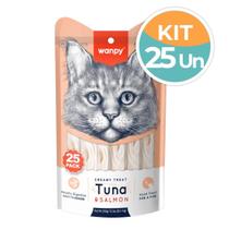 Petisco Wanpy Creamy Atum com Salmao Gatos 25x14g Petisco Wanpy Creamy Atum com Salmao Gatos 25x14g