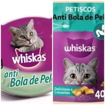 Petisco Whiskas Temptations Anti bola de pelo para gatos 40gr kit 02 unidades
