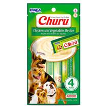 Petiscos Churu Dog - Frango com Vegetais - Chicken With Vegetables Recipe - 4 Sachês - 336g