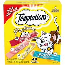 Petiscos Cremosos Temptations para Gatos - Pacote com 12 Sachês de 48ml