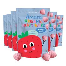 Petiscos de frutas Amara Organic Sweet Strawberry sem laticínios 21 g, 6 pacotes