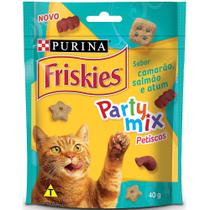 Petiscos Friskies Party Mix Sabor Camarão, Salmão e Atum para Gatos Adultos - Nestlé Purina (40 g)