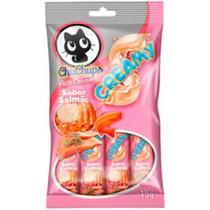 Petiscos Gatos Chuchups Patê Salmão Snack Cremoso 15gr 4 Sachês
