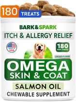 Petiscos para cães BARK & SPARK Omega 3 180 Óleo de peixe para eliminação de cães