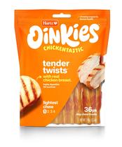 Petiscos para cães Hartz Oinkies Tender Twists com frango 36 unidades