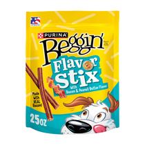 Petiscos para cães Purina Beggin' Flavor Stix Bacon e manteiga de amendoim 750 ml