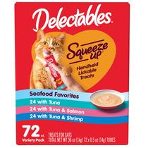 Petiscos para Gato Hartz Delectables Squeeze Up Seafood - 72 Sachês de 15ml Petiscos para Gato Hartz Delectables Squeeze Up Seafood - 72 Sachês de 15ml