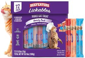 Petiscos para Gatos Beefeaters Purê Lamber Variedade 72 Unidades Petiscos para Gatos Beefeaters Purê Lamber Variedade 72 Unidades