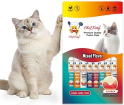 Petiscos para Gatos Chef Kitty Lambíveis de Frango e Frutos do Mar 10 Tubos Petiscos para Gatos Chef Kitty Lambíveis de Frango e Frutos do Mar 10 Tubos