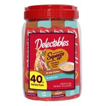 Petiscos para Gatos Delectables Squeeze Up 40 tubos de 14 g sem grãos Petiscos para Gatos Delectables Squeeze Up 40 tubos de 14 g sem grãos