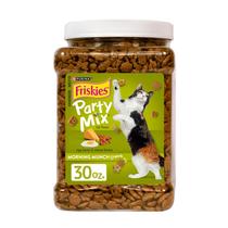 Petiscos para gatos Friskies Party Mix 850 g sabor ovo, bacon e queijo Petiscos para gatos Friskies Party Mix 850 g sabor ovo, bacon e queijo