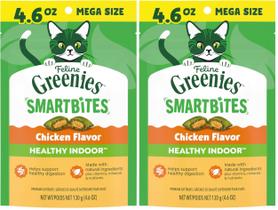 Petiscos para gatos Greenies Smartbites sabor frango 130 g, pacote com 2 Petiscos para gatos Greenies Smartbites sabor frango 130 g, pacote com 2