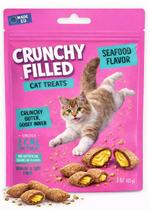 Petiscos para Gatos Sabor Frutos do Mar Crocantes com Recheio Baixas Calorias 85 g Petiscos para Gatos Sabor Frutos do Mar Crocantes com Recheio Baixas Calorias 85 g
