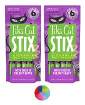Petiscos úmidos para gatos sem grãos, mousse de pato, pacote com 12 Stix Petiscos úmidos para gatos sem grãos, mousse de pato, pacote com 12 Stix