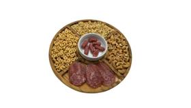 Petisqueira 05 cavidades em madeira com ramequim Petisqueira 05 cavidades em madeira com ramequim