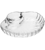 Petisqueira 21,5cm X 19,5cm X 3,5cm Com Divisoria Para Molho Shell Vidro Petisqueira 21,5cm X 19,5cm X 3,5cm Com Divisoria Para Molho Shell Vidro