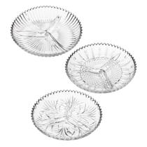 Petisqueira 22cm com 3 Divisórias Sortida Vidro - Lyor