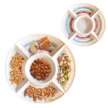 Petisqueira 23cm Melamina 5 Divisórias Para Servir Petiscos