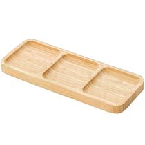 Petisqueira 3 Divisórias Bandeja de Bambu Plasvale 25,5x10cm Travessa Retangular Petisqueira 3 Divisórias Bandeja de Bambu Plasvale 25,5x10cm Travessa Retangular