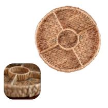 Petisqueira 30cm Grande em Fibra Natural Rustico Servir Com Elegante Mesa Posta