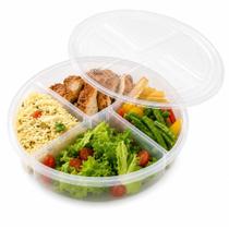 Petisqueira 4 divisórias com tampa 1,1l bandeja organizadora marmita microondas geladeira freezer alimentos legumes Petisqueira 4 divisórias com tampa 1,1l bandeja organizadora marmita microondas geladeira freezer alimentos legumes