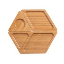 Petisqueira 4 divisórias hexagonal bambu 23x20,8x1,7cm -Dynasty Petisqueira 4 divisórias hexagonal bambu 23x20,8x1,7cm -Dynasty