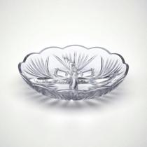 Petisqueira 4 Divisórias Redonda Frios Petiscos Vidro 18,5cm Prato Servir Transparente